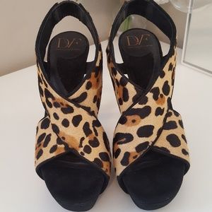 DVF Leopard Print Heels 6.5